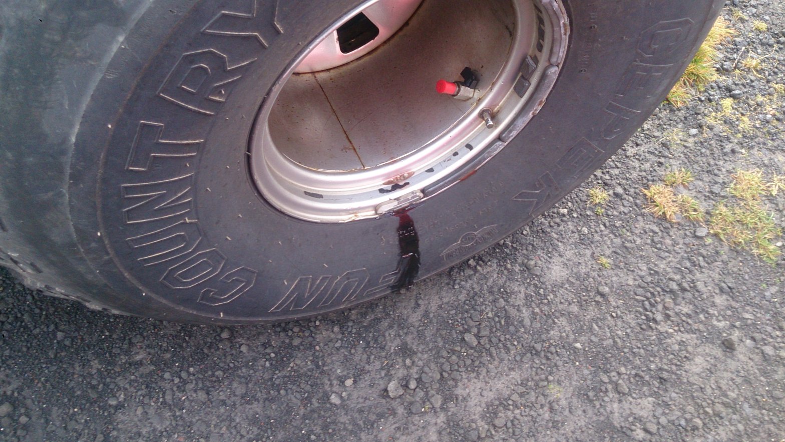 Right wheel, oil leak.JPG